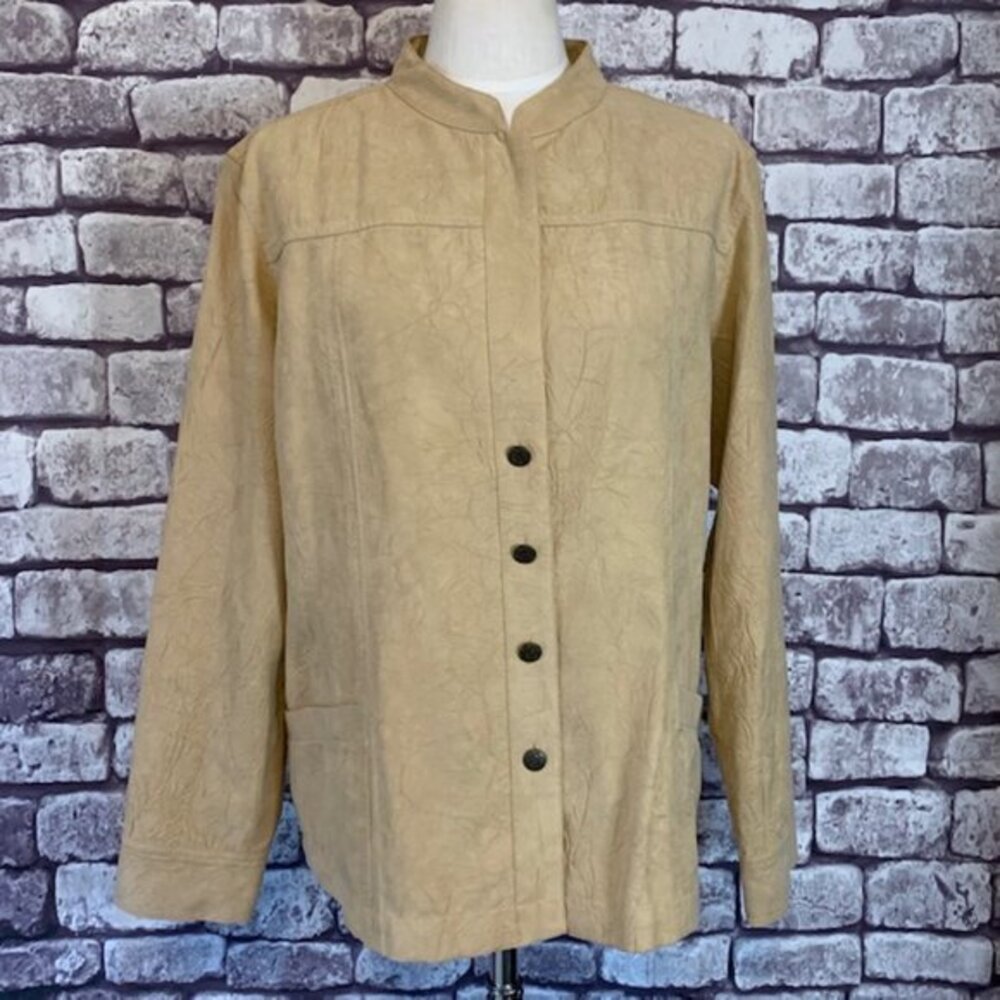 Chico's Size XL Tan Button Down Jacket